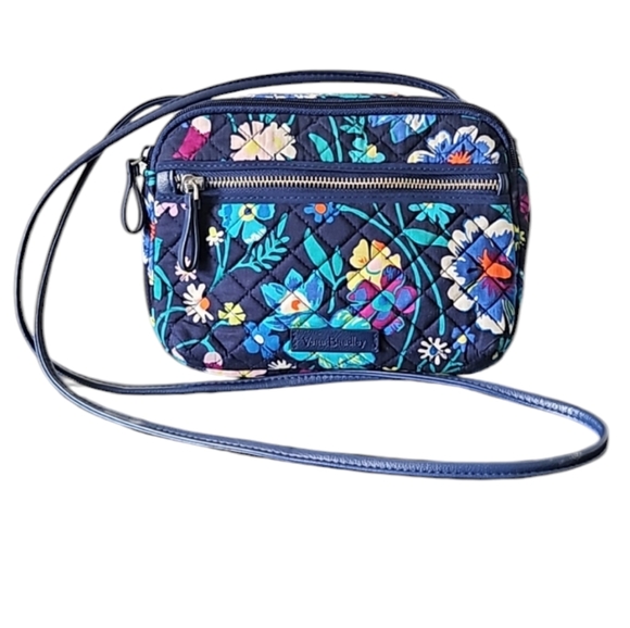 Vera Bradley Handbags - Vera Bradley blue flowered crossbody carryall